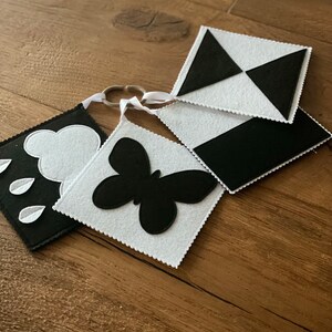 Cartões de contraste preto e branco para bebês recém-nascidos Montessori, presente de nascimento para recém-nascidos