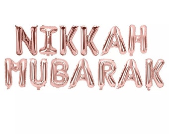 Nikkah Mubarak foil balloon 16” Rose Gold