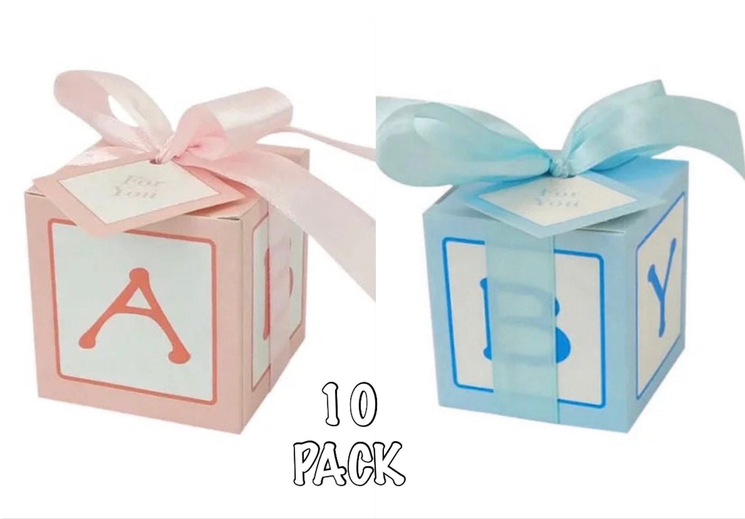 Baby Shower Favour Box with letters BABYPink / Blue boxes Etsy