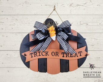 Halloween Front Door, Halloween Door Hanger, Candy Corn Decor, Fall Door Hanger, Fall Front Porch, Fall Decor