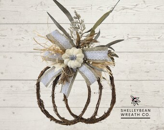 Fall Wreath Front Door, Rustic Porch,  Fall Pumpkin Door Hanger, Autumn Pumpkin, Thanksgiving Decor, Farmhouse Harvest