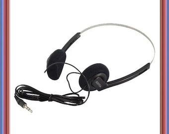 New Vintage Authentic Classic Personal Stereo Walkman Black Headphones. Casque stéréo Nostalgique Christmas gift