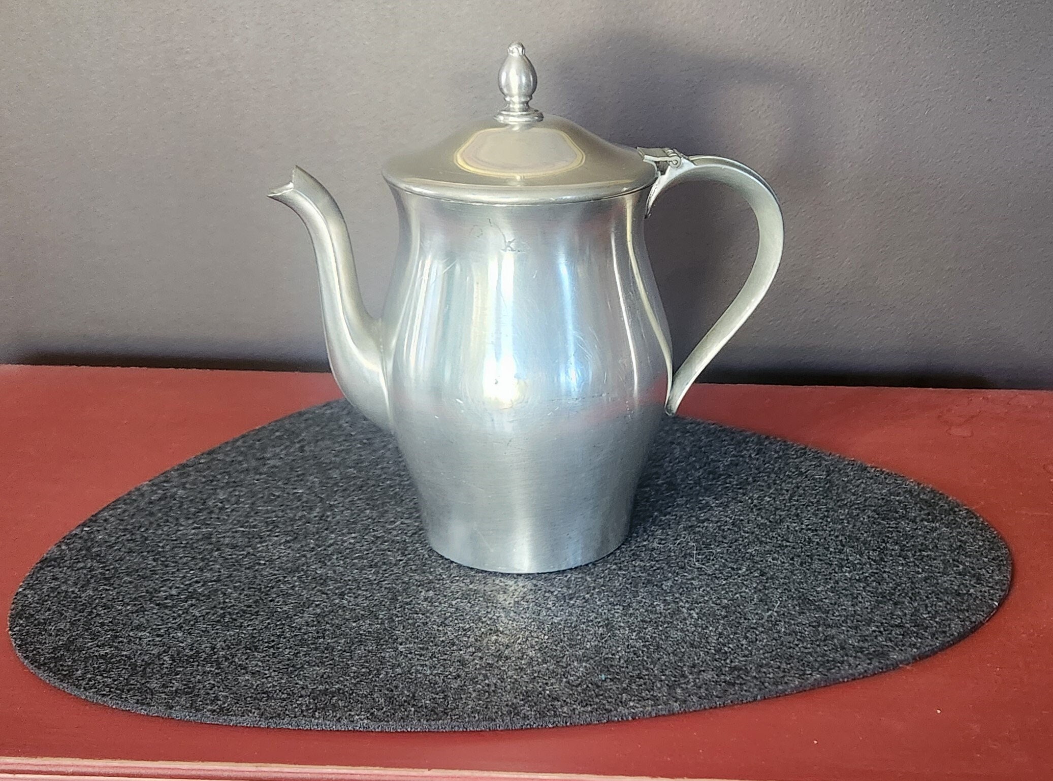 Vintage International Pewter Teapot Coffee Pot W/ Hinged Lid Etsy