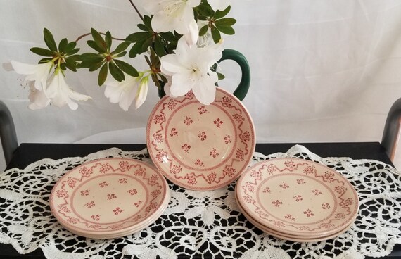 Vintage Laura Ashley 7 Pink Dessert Plates Petite Fleur 1976 Etsy