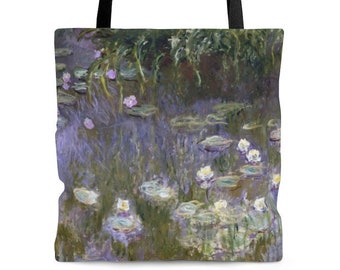 in Famous Lily Pond Bridge Large Tote Bag black-white bib Portuguese Water Dog