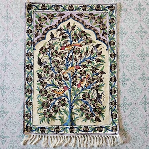 Tree of Life,Rug, Wall Hanging, Chainstitch Rug, Kashmir, Living Room, Home Decor Rug,  Embroidered Rug, Wall Tapestry, 2x3