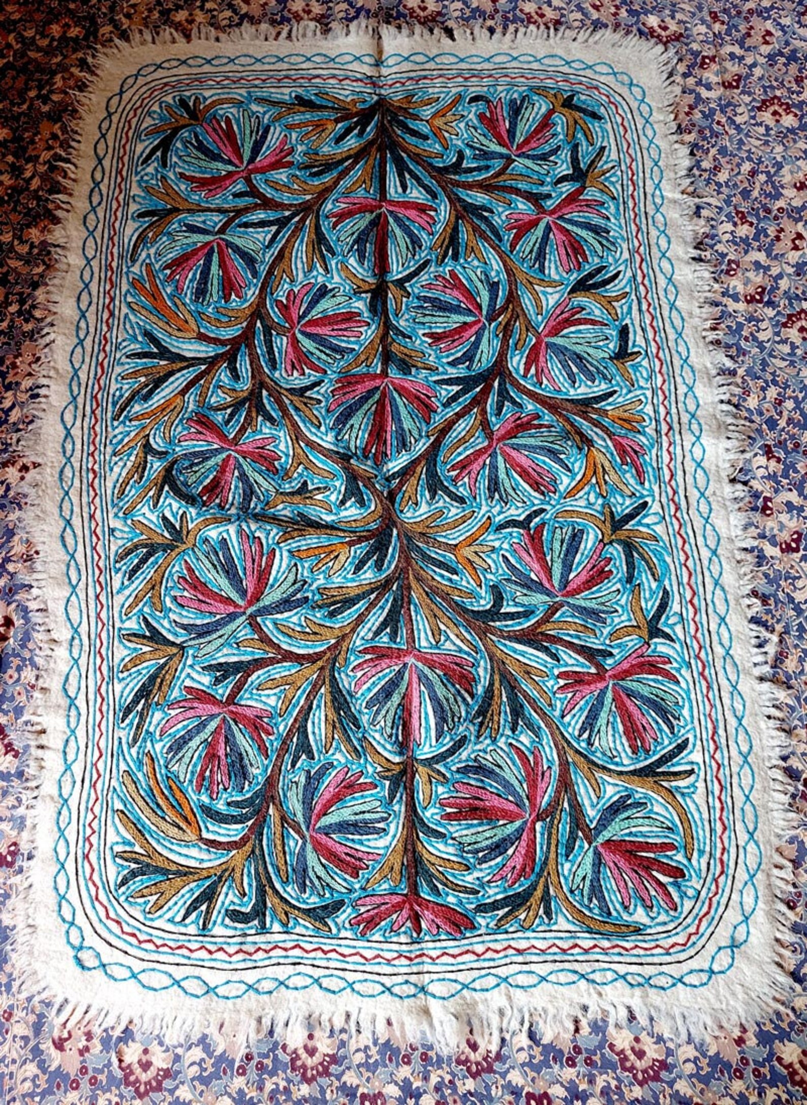 4Ft6Ft Large Namda Rug Made in Kashmir Etsy