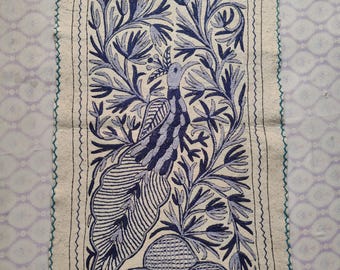 Hand-Embroidered Kashmiri Wool Namda Rug (5×3 ft) Traditional Aari Embroidery • Handmade Felted Wool • Artisan Home Décor