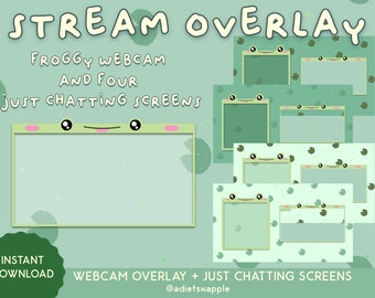 Twitch Frog Webcam and Just Chatting Stream Overlays