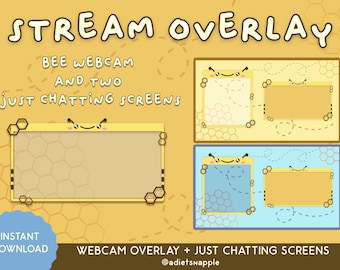Twitch Bee Webcam and Just Chatting Stream Overlays