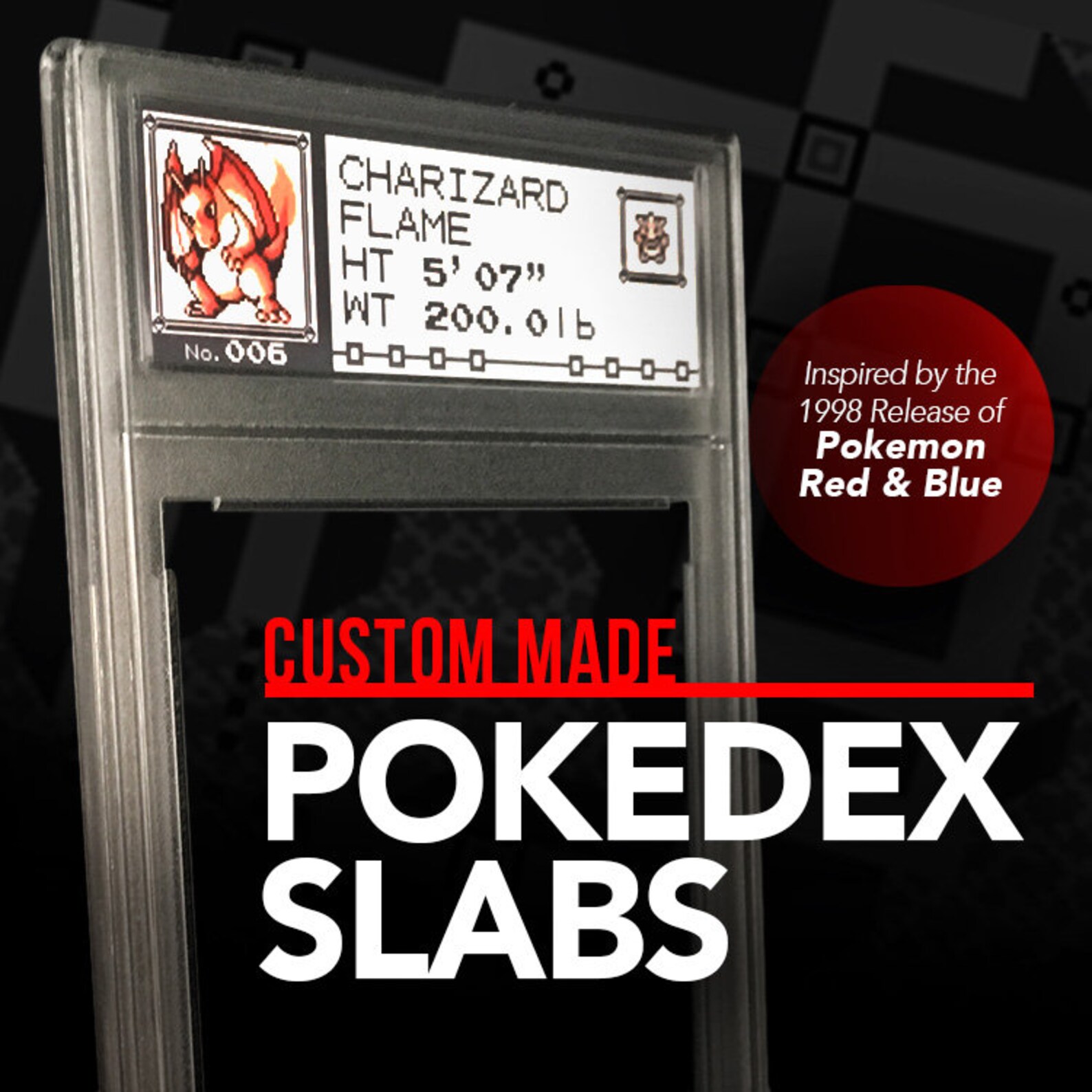 POKEMON PSA DISPLAY Custom Pokedex Slab Card Display Vintage Etsy