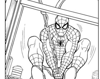 Download Spiderman Coloring Etsy