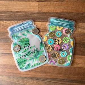 Money Saving Jar Pouches for Spare Change / Coins / Challenges