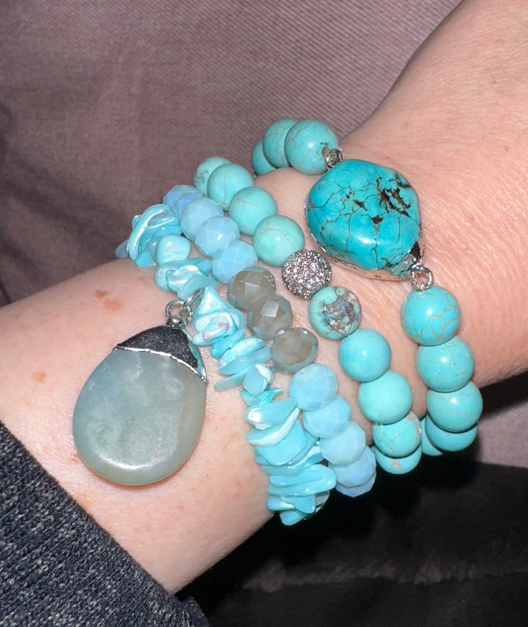 [Julie Vos] Wave Stone Bracelet - Turquoise Blue