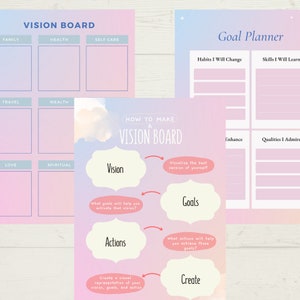 Vision Board Printable Instant Download Fillable PDF - Etsy
