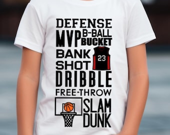 basketball shirt for kids, basketball lover gift, boys basketball t-shirts, basketball word art gift, basketball girl shirt, collage tshirt
