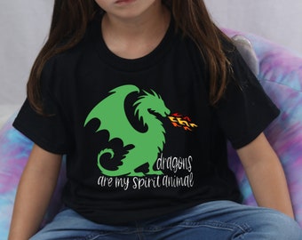 dragons are my spirit animal tshirt, tween girl gifts, dragon shirt kids, dragon gifts for kids, birthday gifts for boys, book lover gift