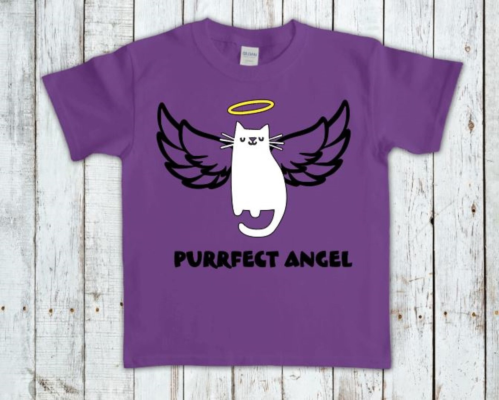 Cat angel tshirt cat shirt for girls kitty tee cat lover Etsy