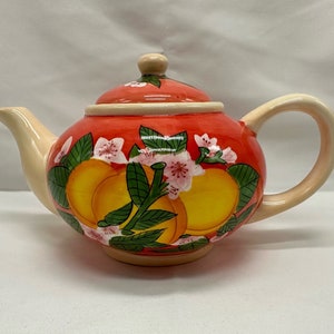 Vintage hand Painted Orange Blossom Tea Pot