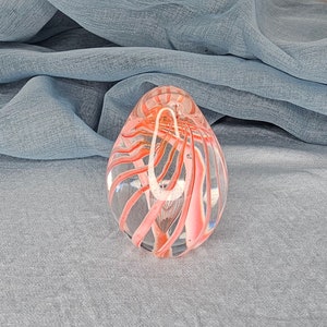 Pink & Orange Swirl Egg Paperweight
