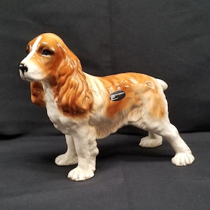 Vintage Large Coopercraft Cocker Spaniel Hand Painted Figurine