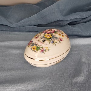 Vintage Porcelain Easter Egg Trinket Box