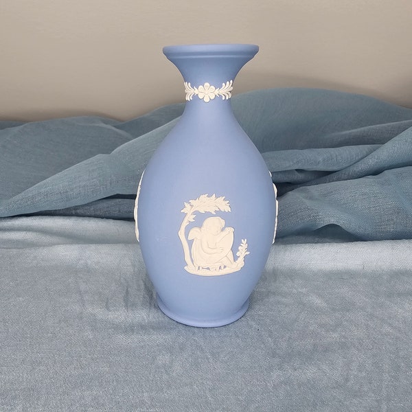 Wedgewood Blue Jasperware Bud Vase