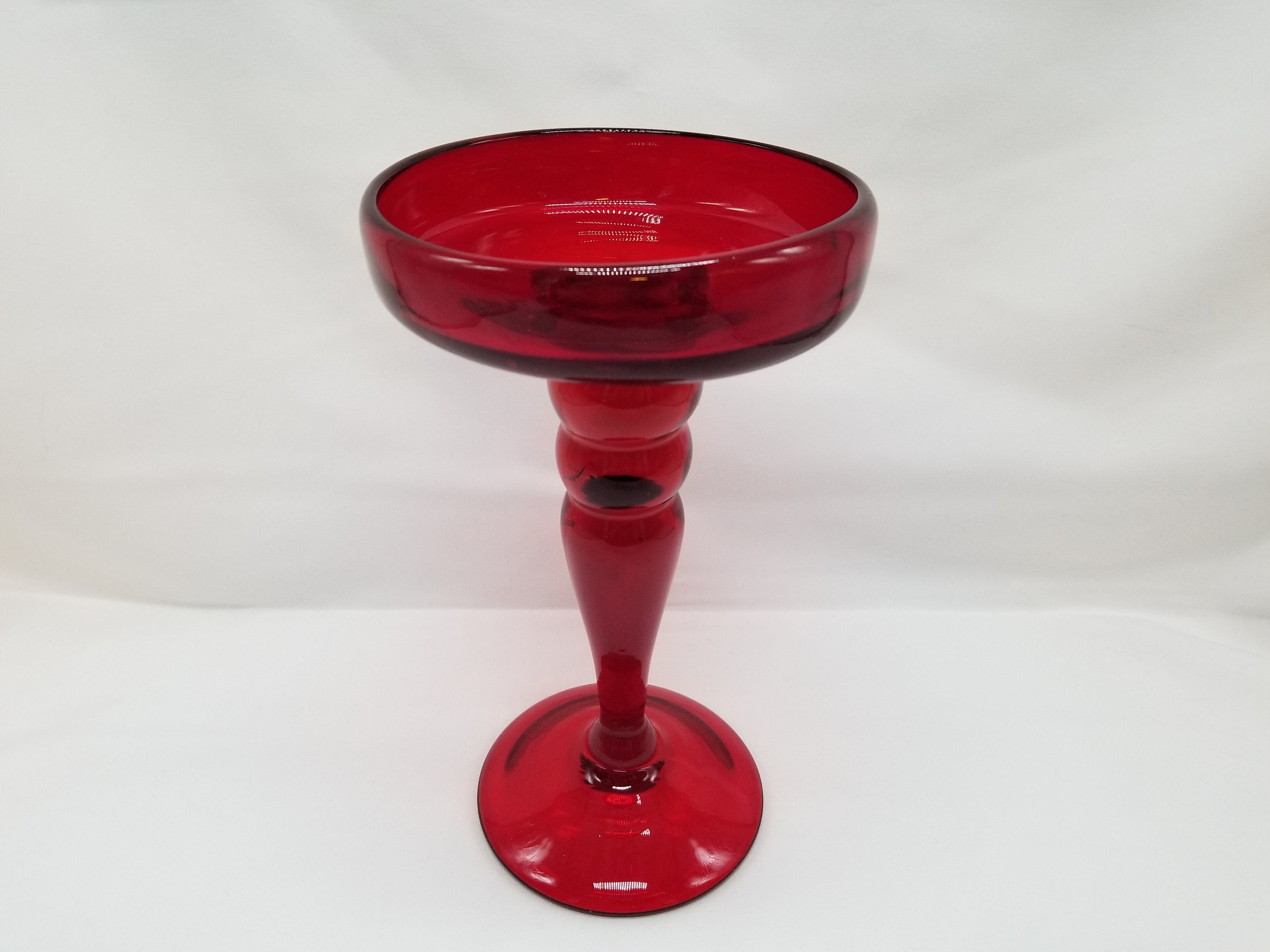 Vintage Blenko Ruby Red Candle Holder Etsy