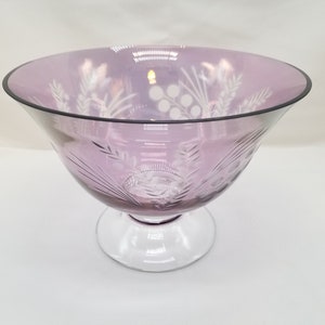 Leno Etched Iridescent Lavender Bowl