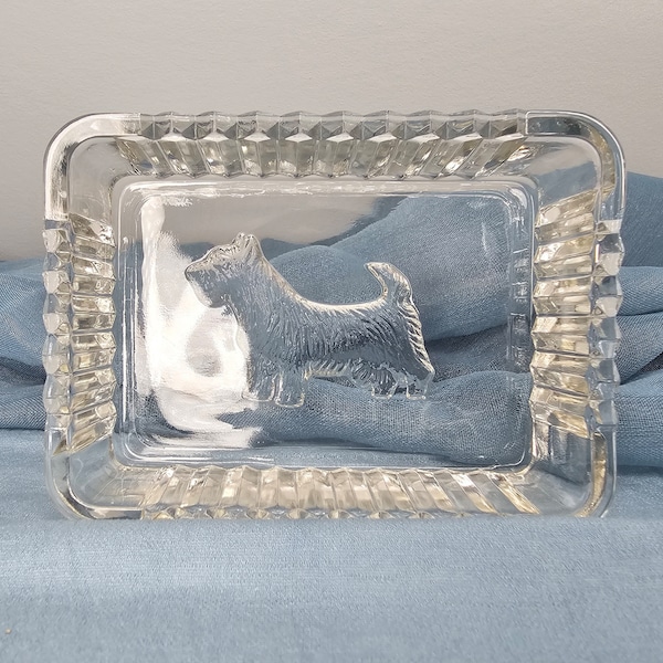 Scottie Dog Depression Glass Trinket-Soap Dish