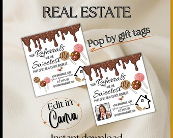 Spring Realtor Edit Canva Template | Your Referrals are the sweetest part of my Real Estate business thank you Farming popby gift pop bys