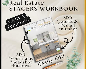 HOME STAGING CONSULTATION Report Forms stager pre listing Sellers Checklist Digital Printable Worksheets Real Estate Editable Canva Template