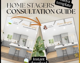 HOME STAGING Workbook & Stagers Consultation Report Forms, pre-listing Sellers Checklist, Digital Printable Worksheets, Edit Canva Template