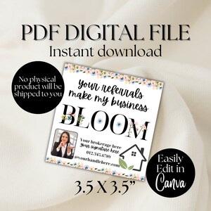 LES PARRAINAGES font fleurir mon entreprise Un cadeau Pop By Tag pour agent immobilier Modifier le modèle Canva | Marketing immobilier, fleur, agriculture printanière, tag, pavot
