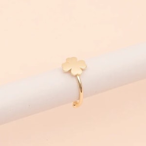 Lucky Clover Minimalist Ring, Everyday Jewelry, Handmade Adjustable Ring, Free Shipping