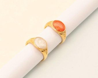 Izmir Oval Ring, Handmade Statement Ring, Summer Ring, Everyday Jewelry, Free Shipping