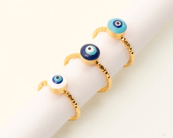Evil Eye Ring, Handmade Everyday Ring, Lucky Ring, Gift for Her, Free Shipping
