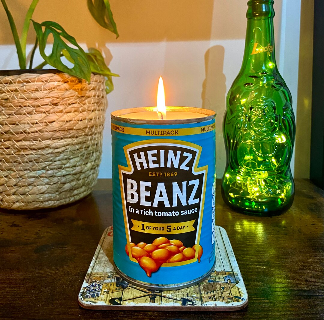 Handmade Soy Baked Beans Candle Lemon Tea Tree Gift for Bean Lovers for