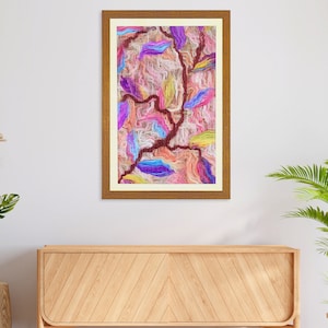 Leaves of Radiance - Bright Handmade Framed Fabric Art, Handmade Felted Silk Tapestry, Textile Home Decor, Framed Textile Wall Hanging