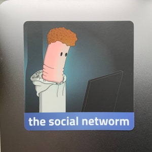 ソーシャル ネットワーク ステッカー | Facebook ラップトップ ステッカー | デヴィッド フィンチャー | 面白いステッカー | 映画愛好家へのギフト | ウォーター ボトル ステッカー