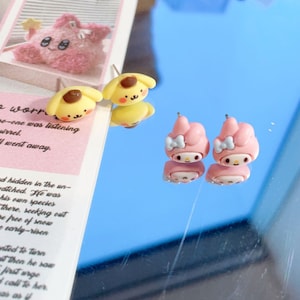 925 Silver | Cute Doll Head | Cartoon | Animation| Pudding Dog | Stud Earrings