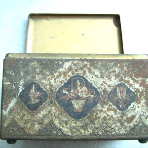 Vintage Eduscho Openable Rust Metal German Tin Kitchen Decoration Rustic European Keepsake Box Container Rustical Box with Lid