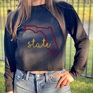 College Inspired Game Day Crop Sweatshirt - School Theme - Tailgate