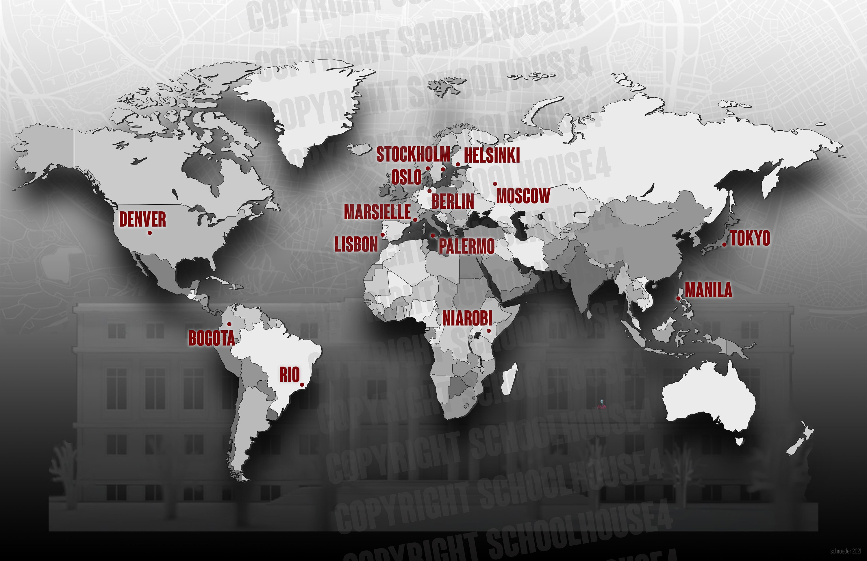 Money Heist City Names Map Wallpaper digital download Etsy