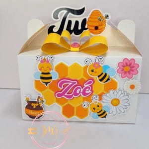 Personalisierte Süßigkeitenbox mit Bienenmotiv - Kindergeburtstag - 3D-Design
