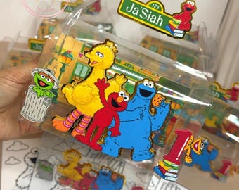 Gepersonaliseerde Sesamstraat-doos | Elmo-feestartikelen | Kinderdozen met naam