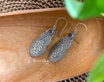 Bali Sterling Silver Bungelen en druppels oorbellen, 925 zilver, Bali handgemaakte sieraden, bruidsmeisje oorbellen, cadeau voor moeder, cadeau voor vrouwen