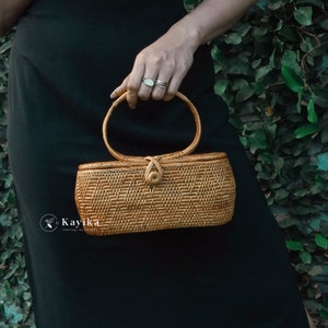 Rattan Top Griff Taschen, Rattan Sommertaschen, Geschenk für Frauen, Weidenkorb Taschen, Hand gewebte Taschen, Geschenk für Frauen, Geschenk für Mama