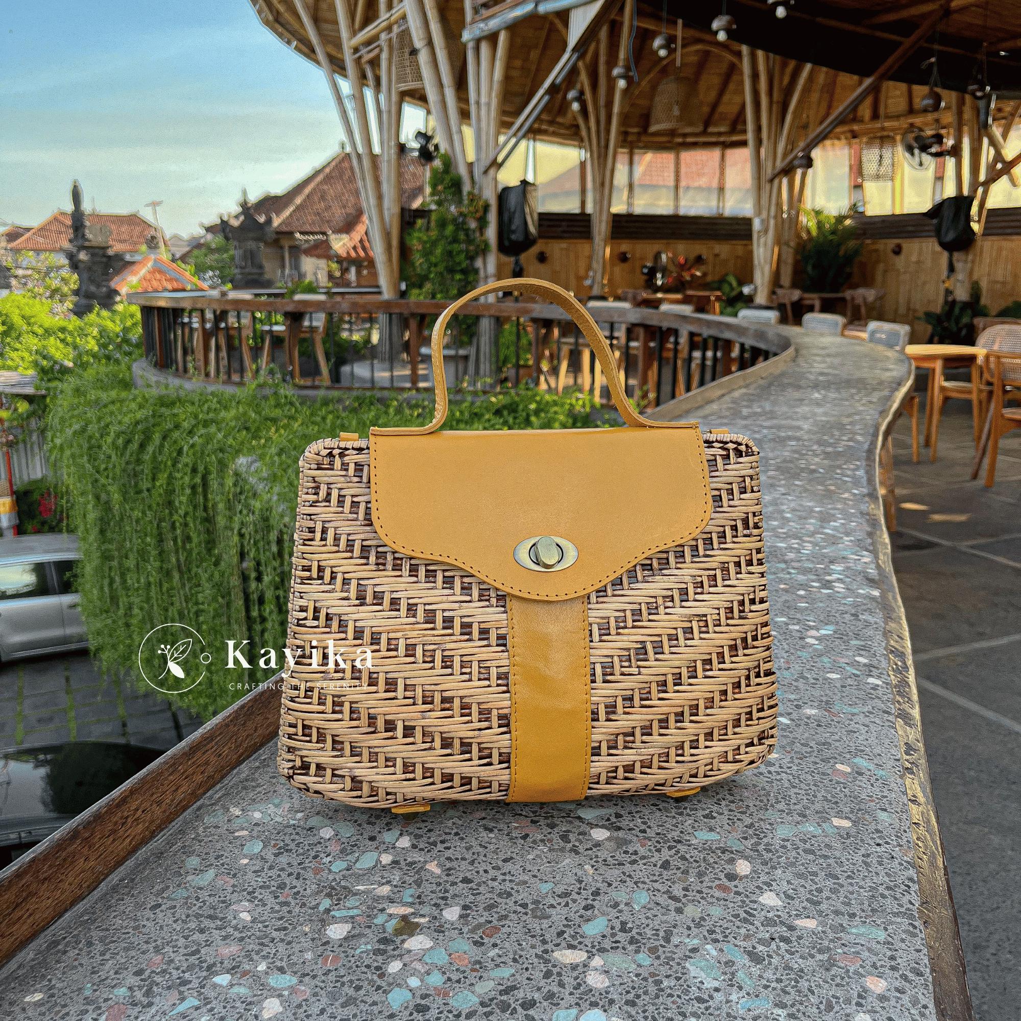 Woven Rattan Handbag with Sling Option, Natural Rattan Cage Bag, Crossbody Rattan Bags, Gift For Her, Perfect for Stylish Daily