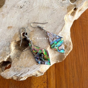 Abalone Wajik Earring, Boho Jewelry, Handmade Jewelry, Birthday Gift, Gift For Women, Paua Shell Earring, Beach & Boho Style, Gift for Her